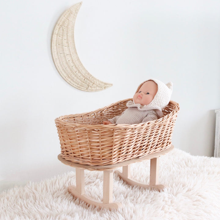 Grande lune en rotin blonde