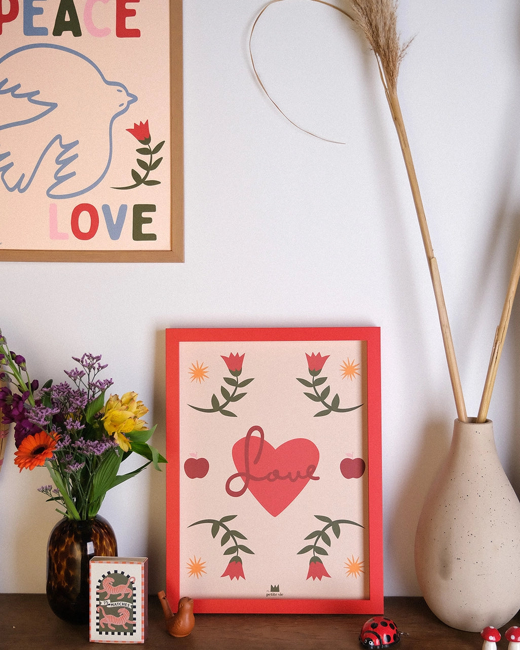 Affiche Peace Love oiseau