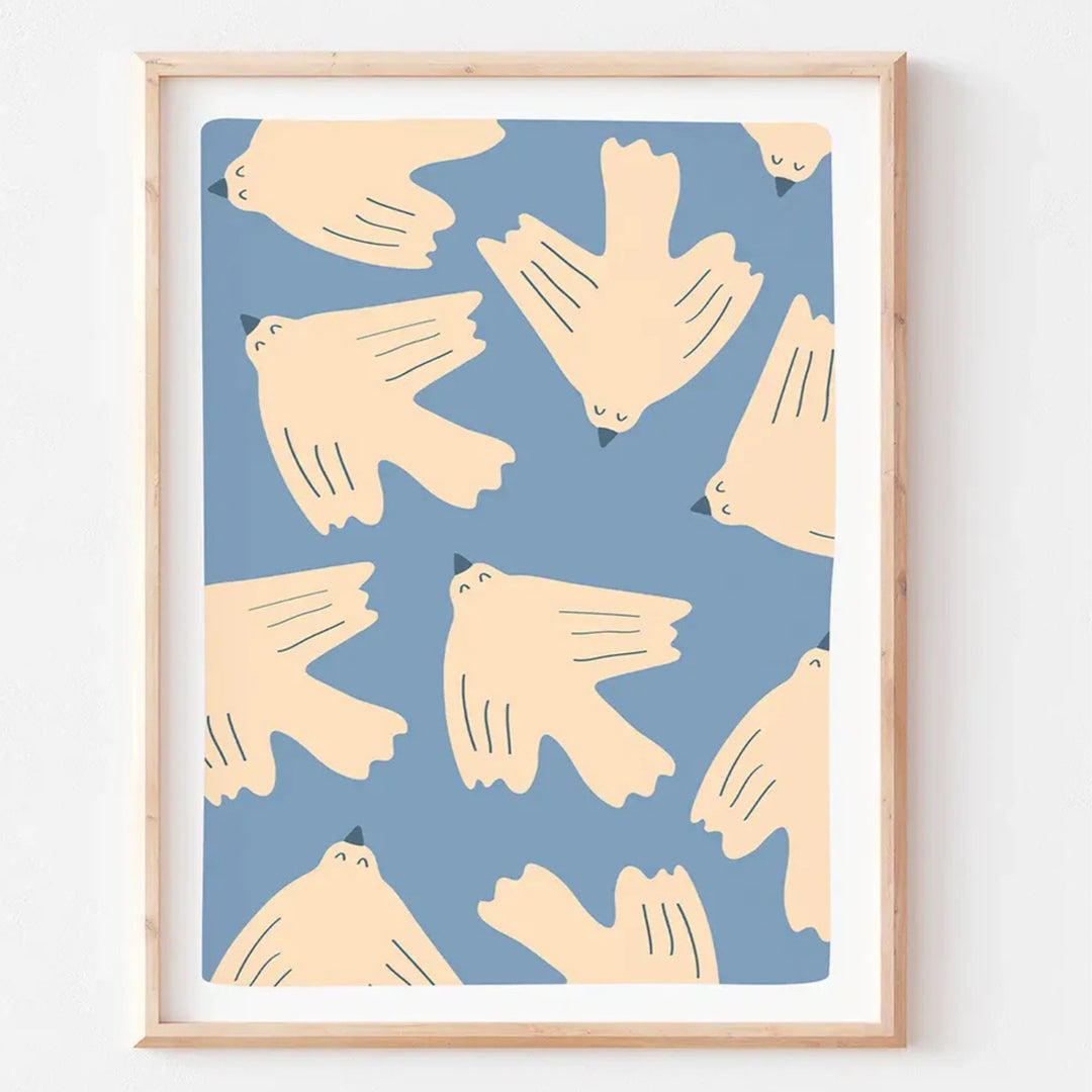 Affiche les oiseaux bleus