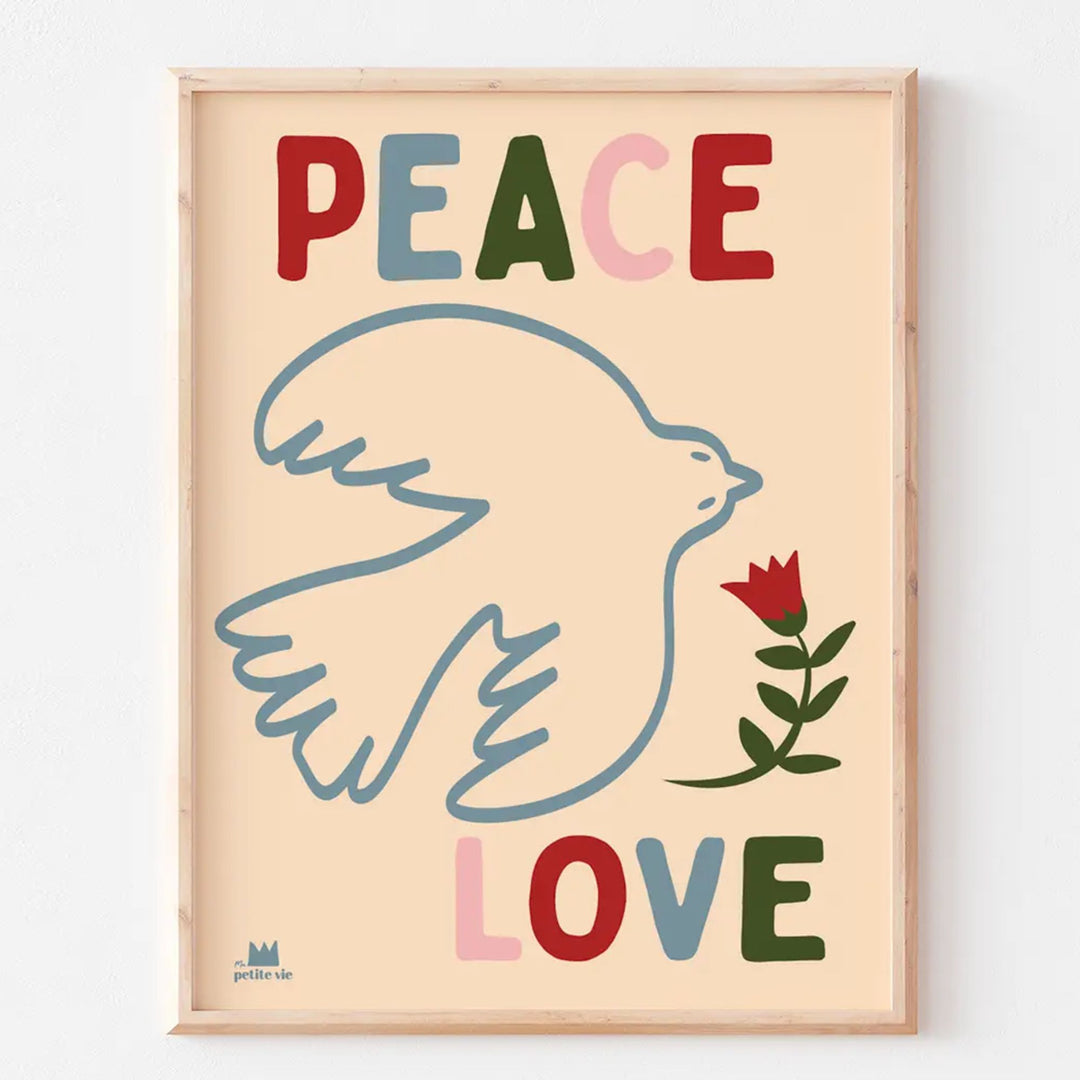 Affiche Peace Love oiseau