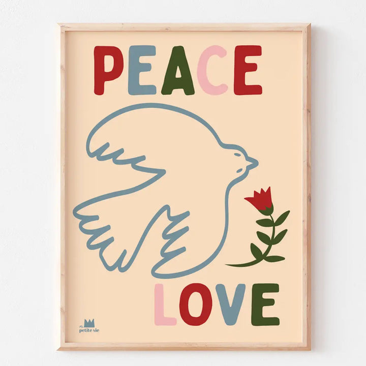 Affiche Peace Love oiseau