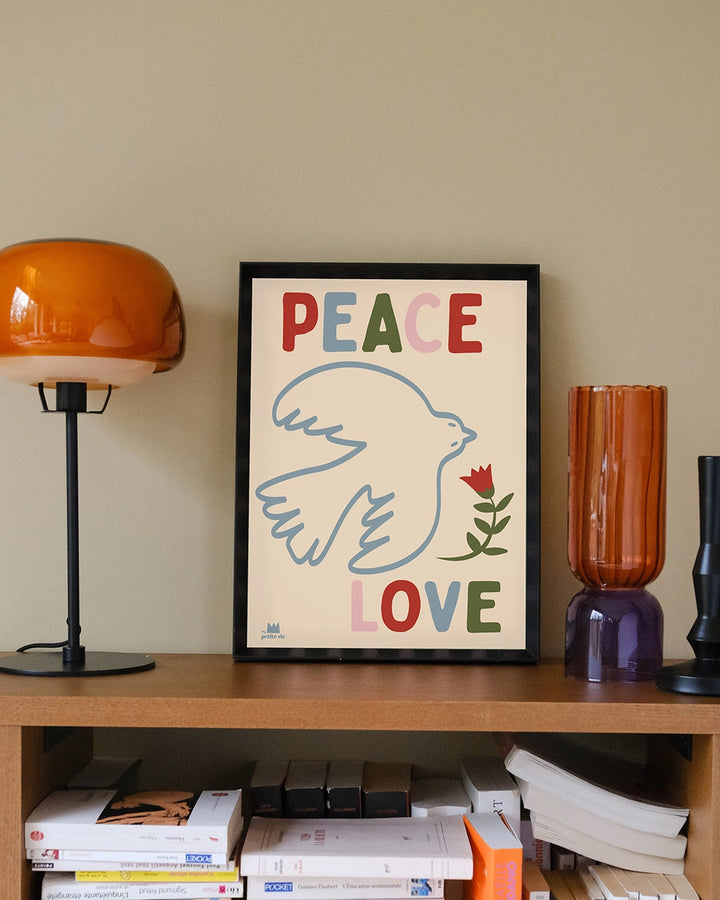 Affiche Peace Love oiseau
