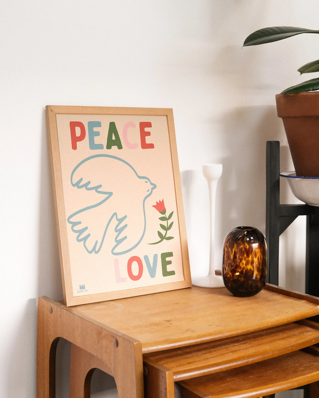 Affiche Peace Love oiseau