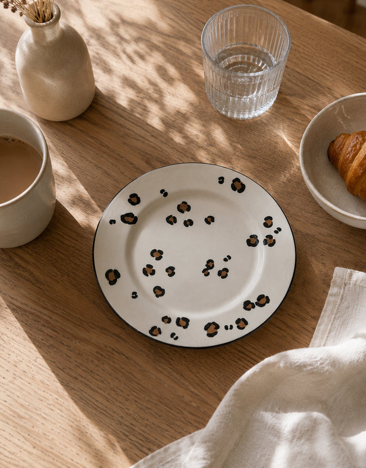 Petite assiette léopard fabriquée en France