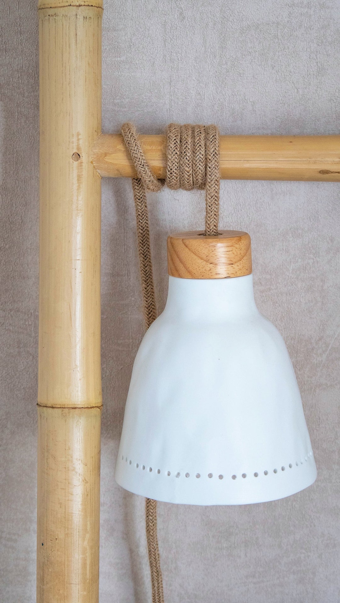 Ceramic polka dot portable lamp