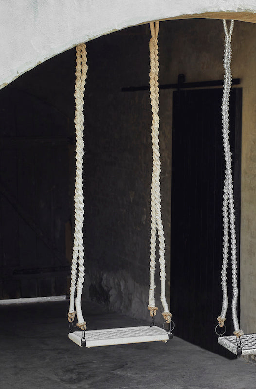 White braided cotton swing "Madam Stoltz"