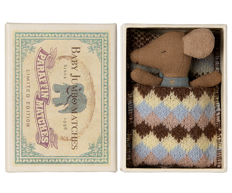Blue "Maileg" baby mouse