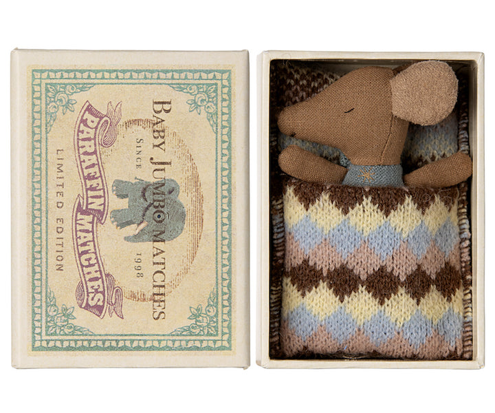 Blue "Maileg" baby mouse