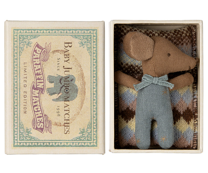 Blue "Maileg" baby mouse