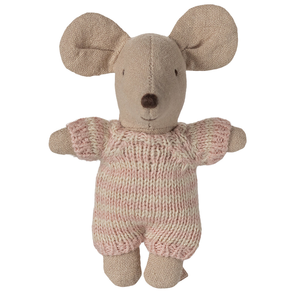 Bébé souris Maileg fille et son couffin