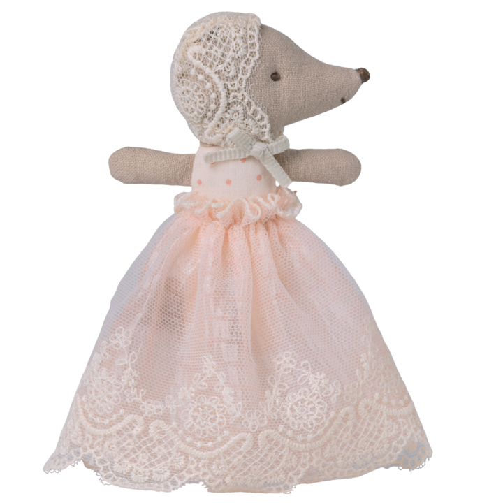 Bébé souris en robe de fête rose Maileg