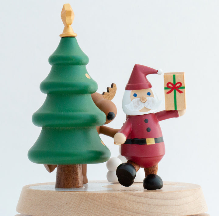 "Wooderful Life" Santa and Christmas Tree Musical Box