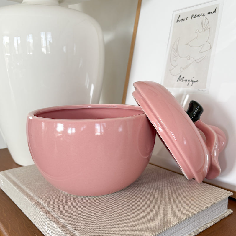 Pot pomme en céramique rose