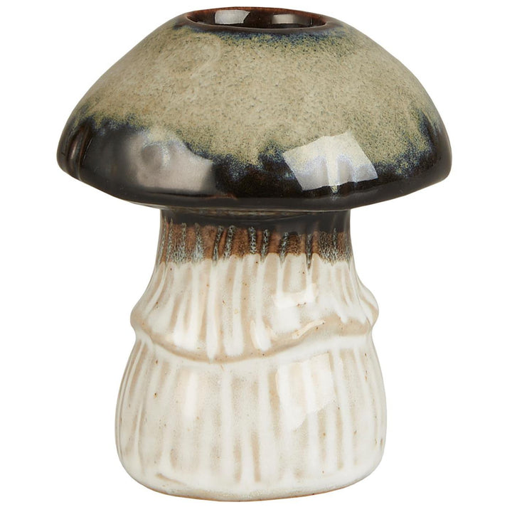 Bougeoir champignon en céramique vert