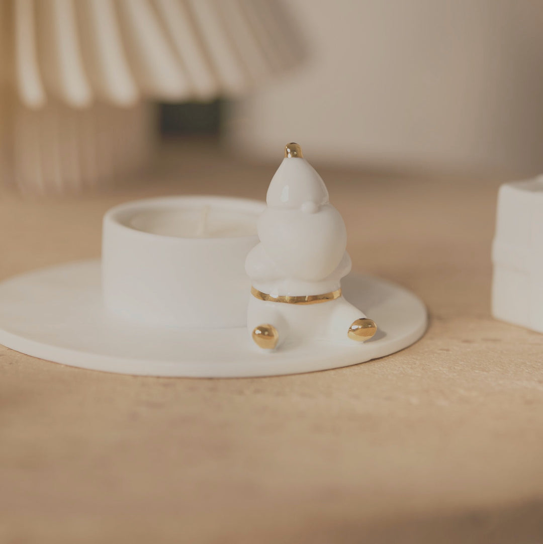 Bougeoir père Noël Rader en porcelaine