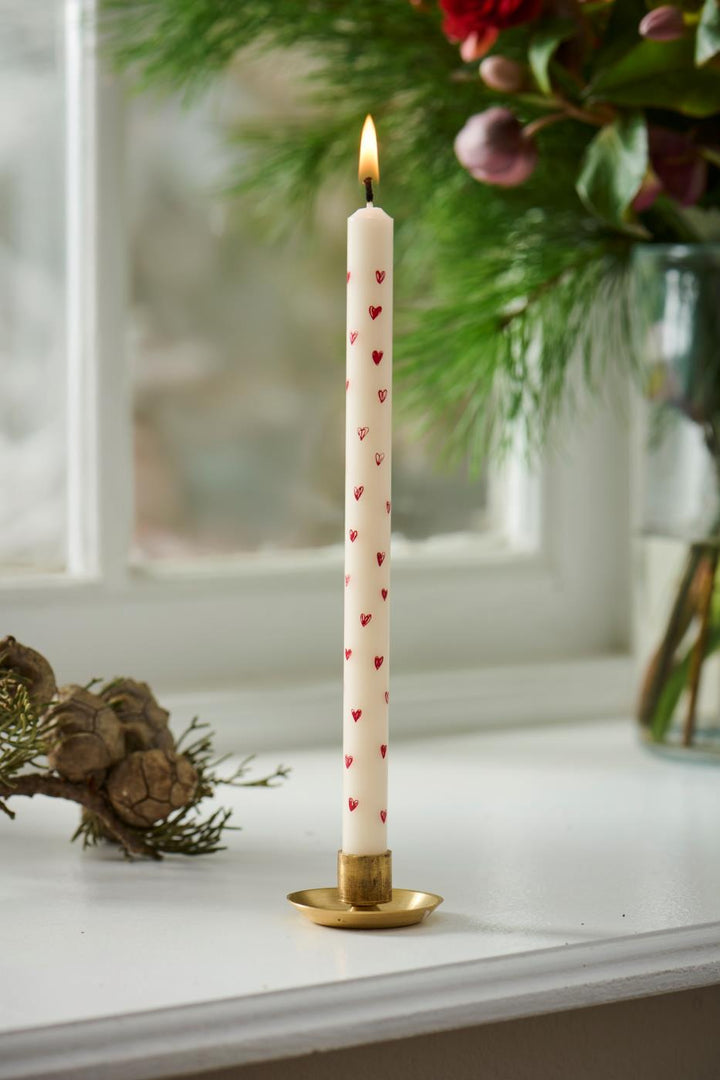 Bougie IB Laursen coeurs marrons
