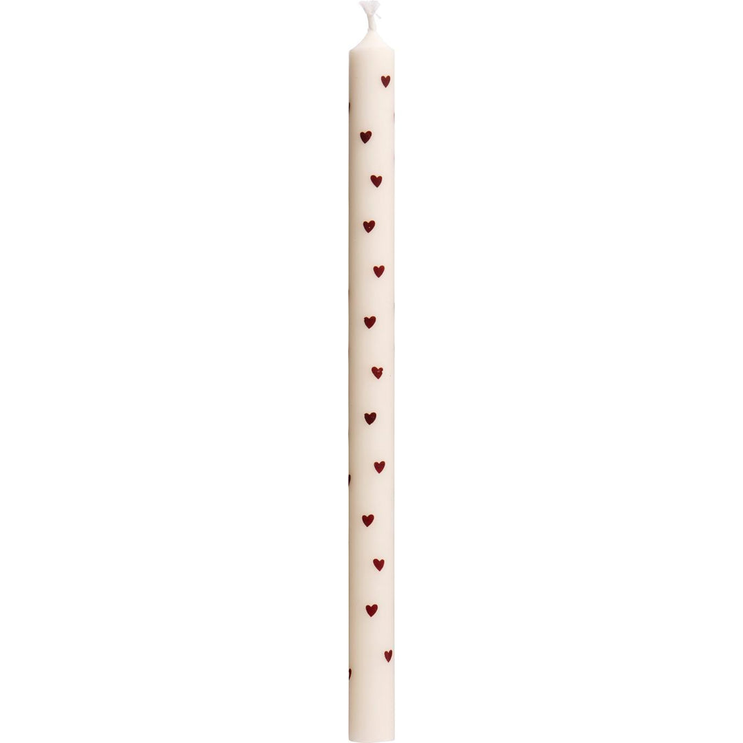 Bougie avec motifs de coeurs marrons