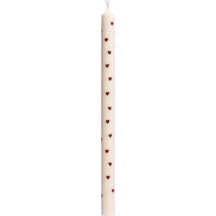 Bougie avec motifs de coeurs marrons