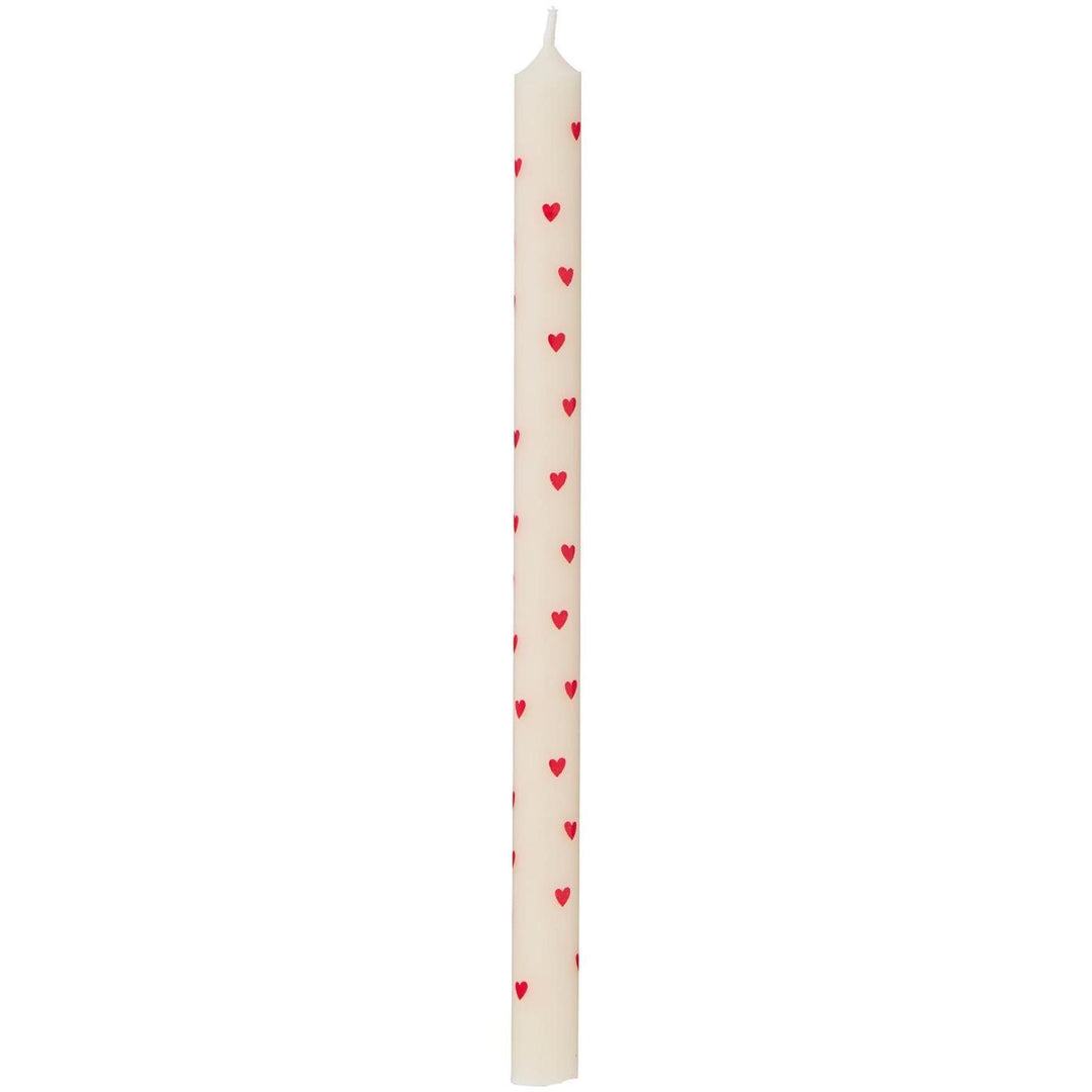 Bougie avec motifs de coeurs