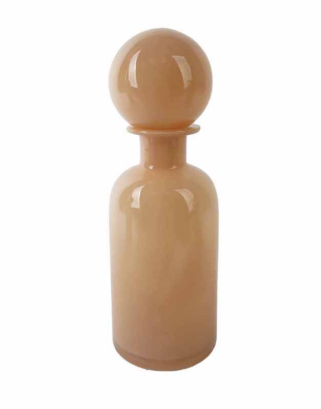 Bottle with rosé champagne glass stopper