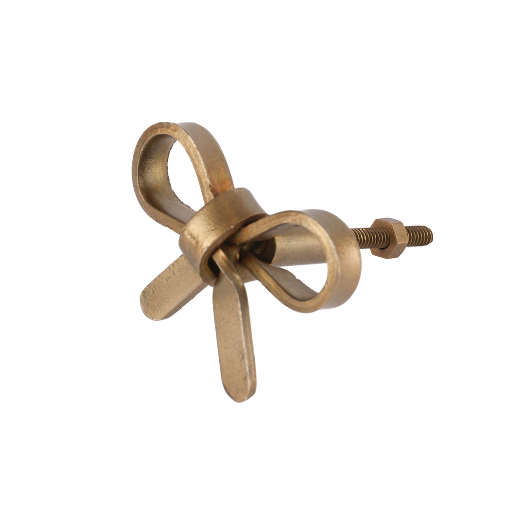 Bouton de porte noeud en métal doré