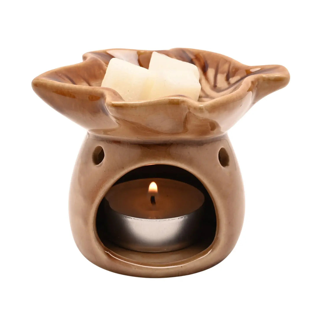 Bruleur de parfum en forme de feuille
