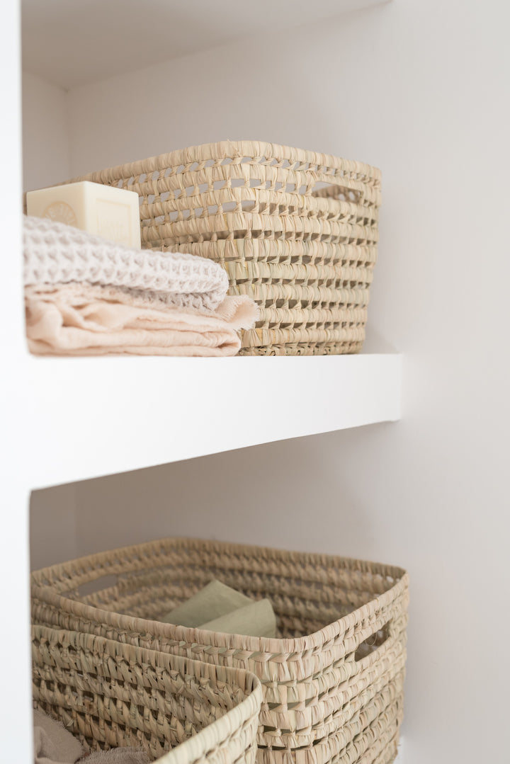 Palm leaf storage box with handles - 3 sizes available