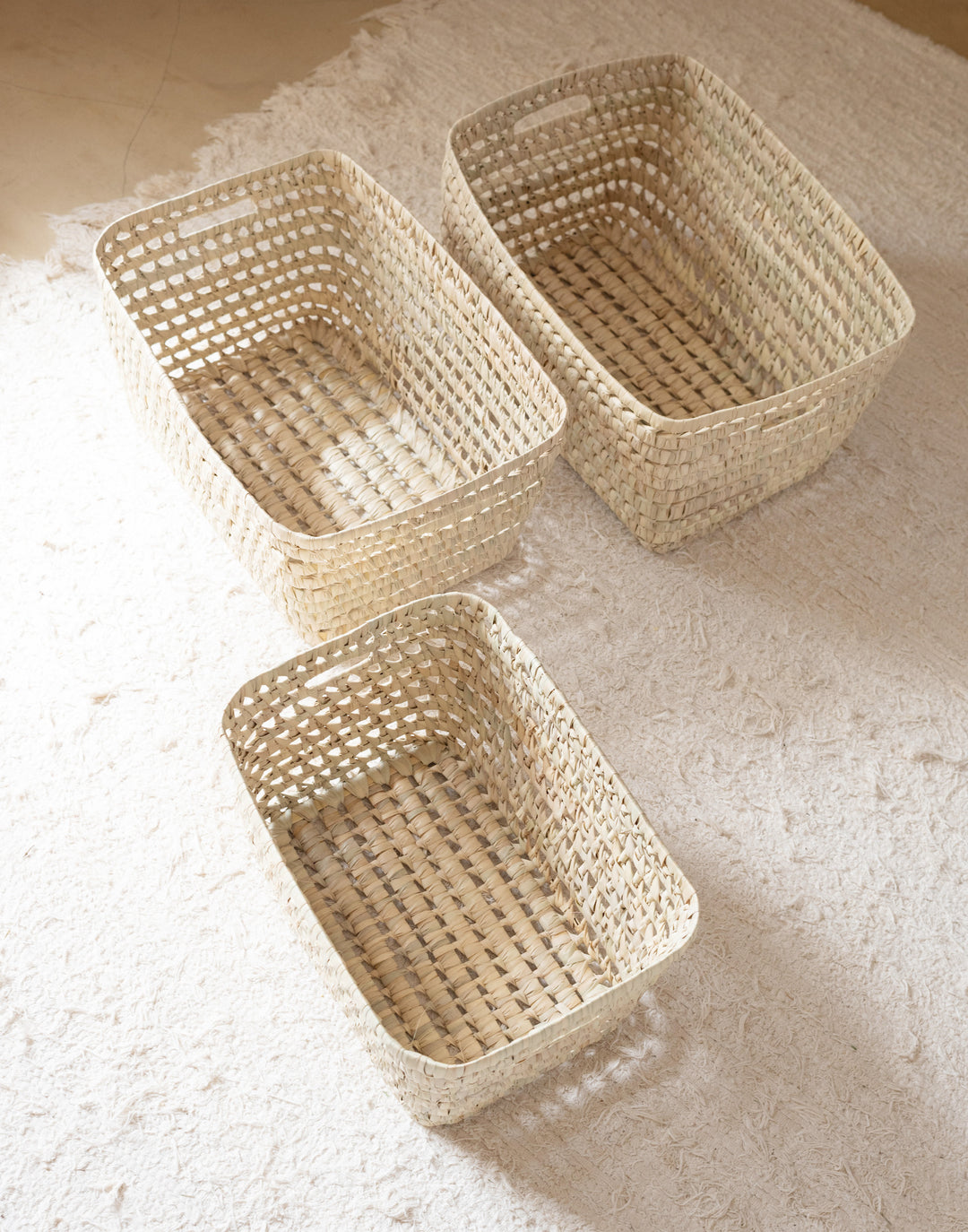 Palm leaf storage box with handles - 3 sizes available