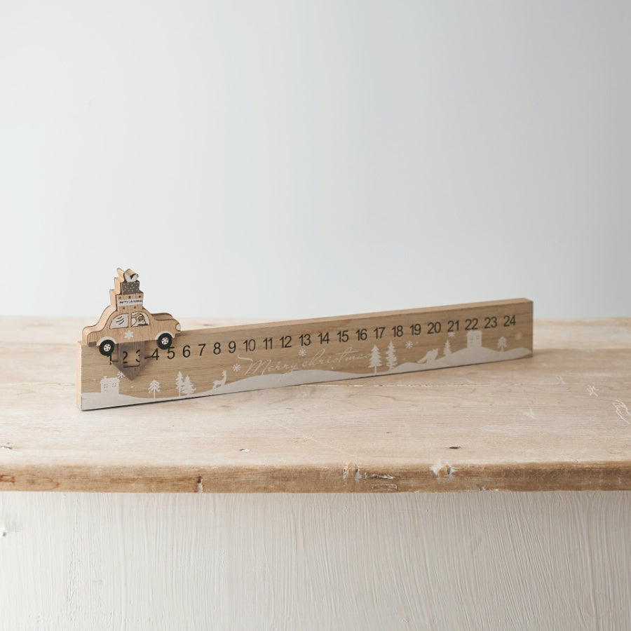 Calendrier de l'avent voiture en bois