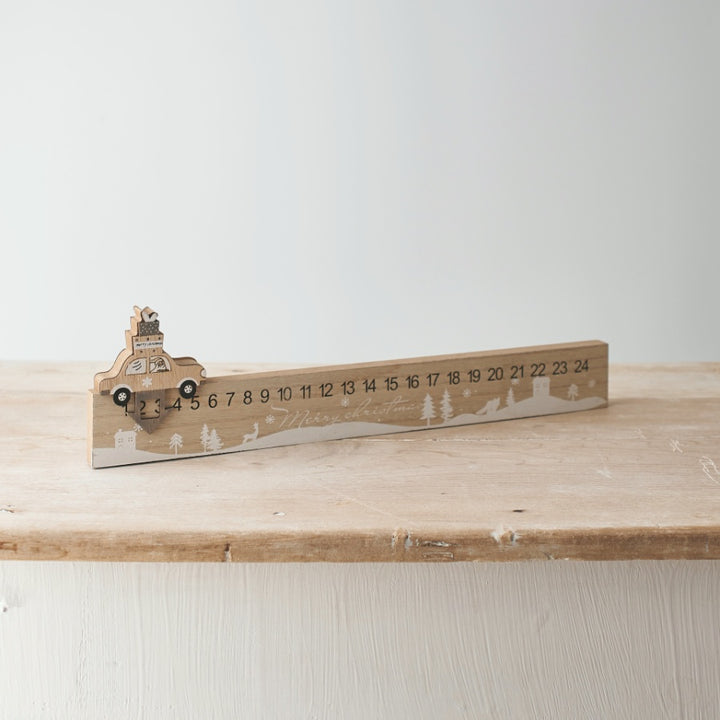 Calendrier de l'avent voiture en bois