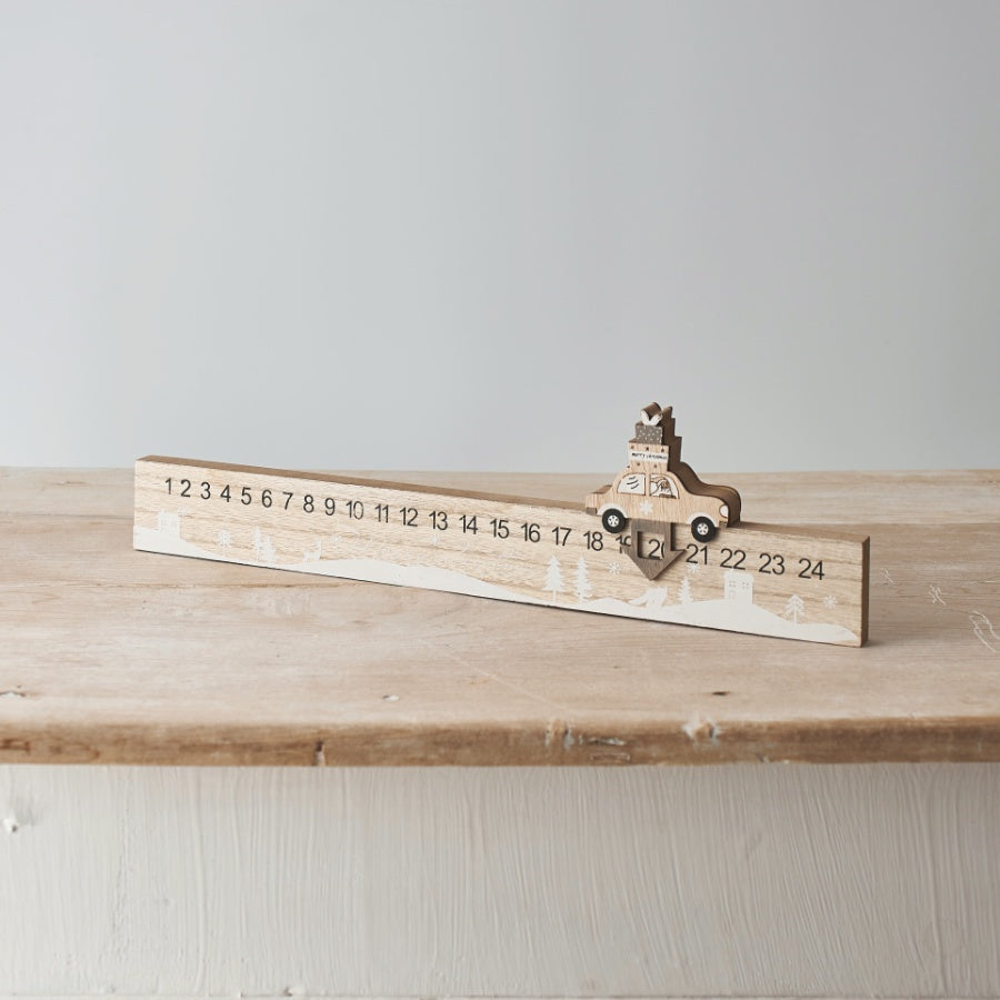 Calendrier de l'avent voiture en bois