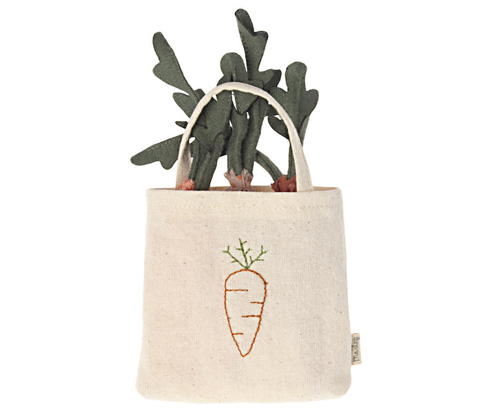 Set of 3 carrots with their "Maileg" bag