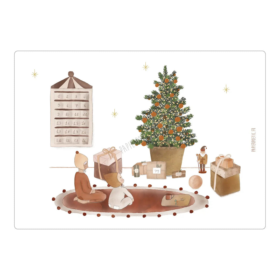 Carte Au pied du sapin Papier poétic