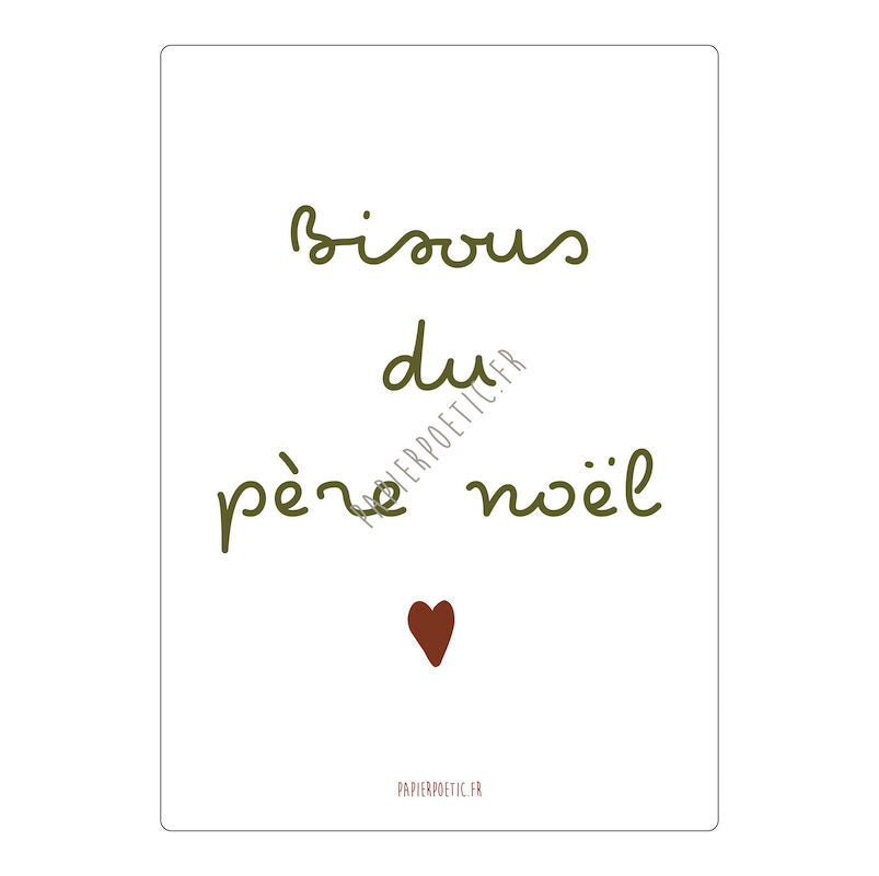 Carte "Bisous du père Noël" Papier poétic