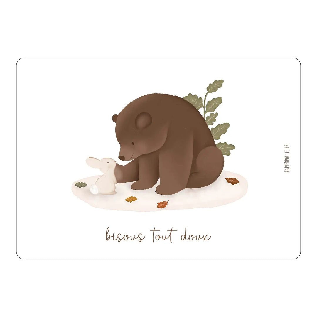 Carte Bisous tout doux Papier poétic