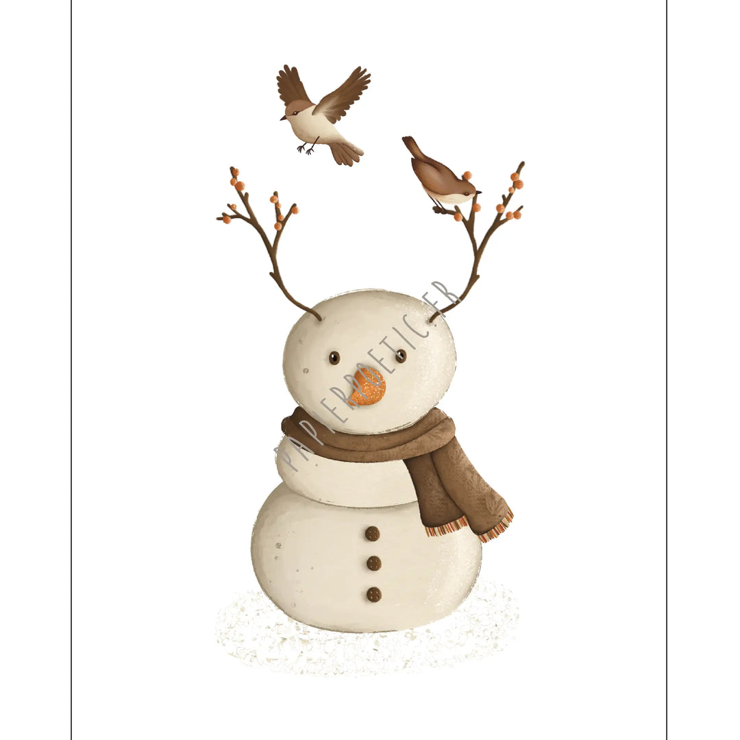 Carte Bonhomme de neige Papier poétic
