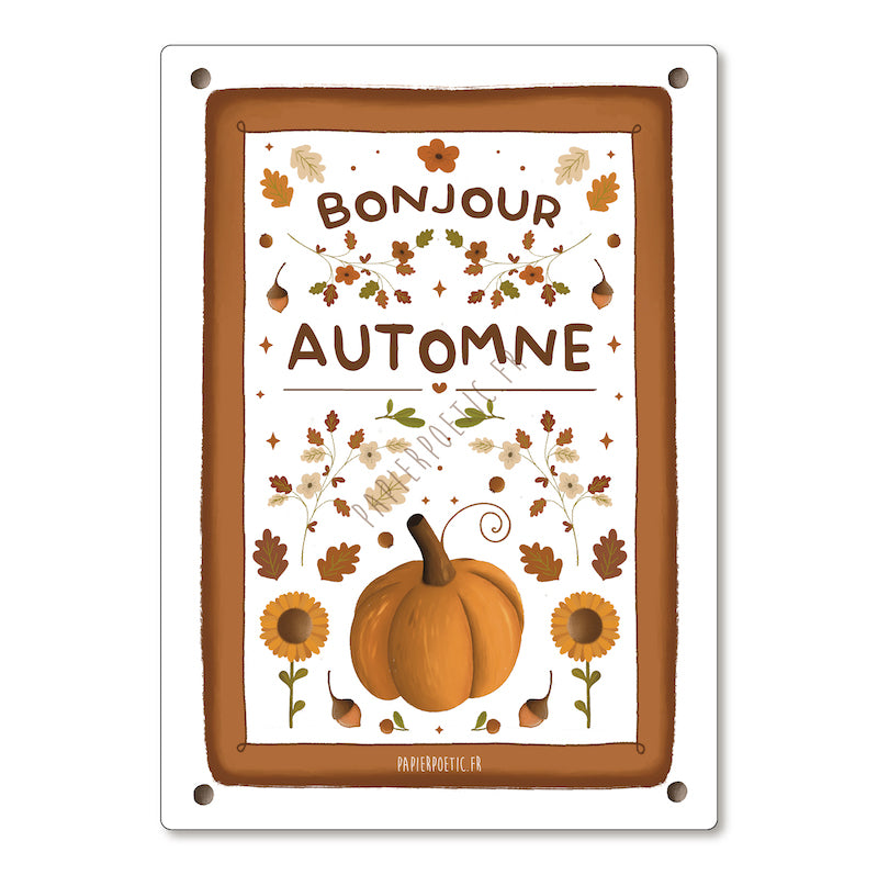 Tarjeta "Hola otoño" papel poético