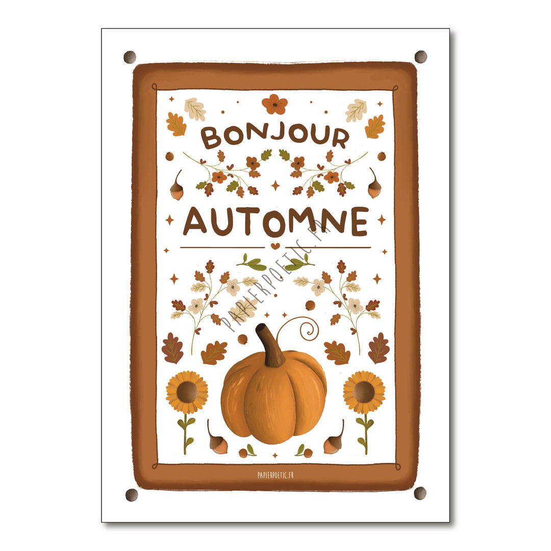 Carte Bonjour l'automne Papier Poetic