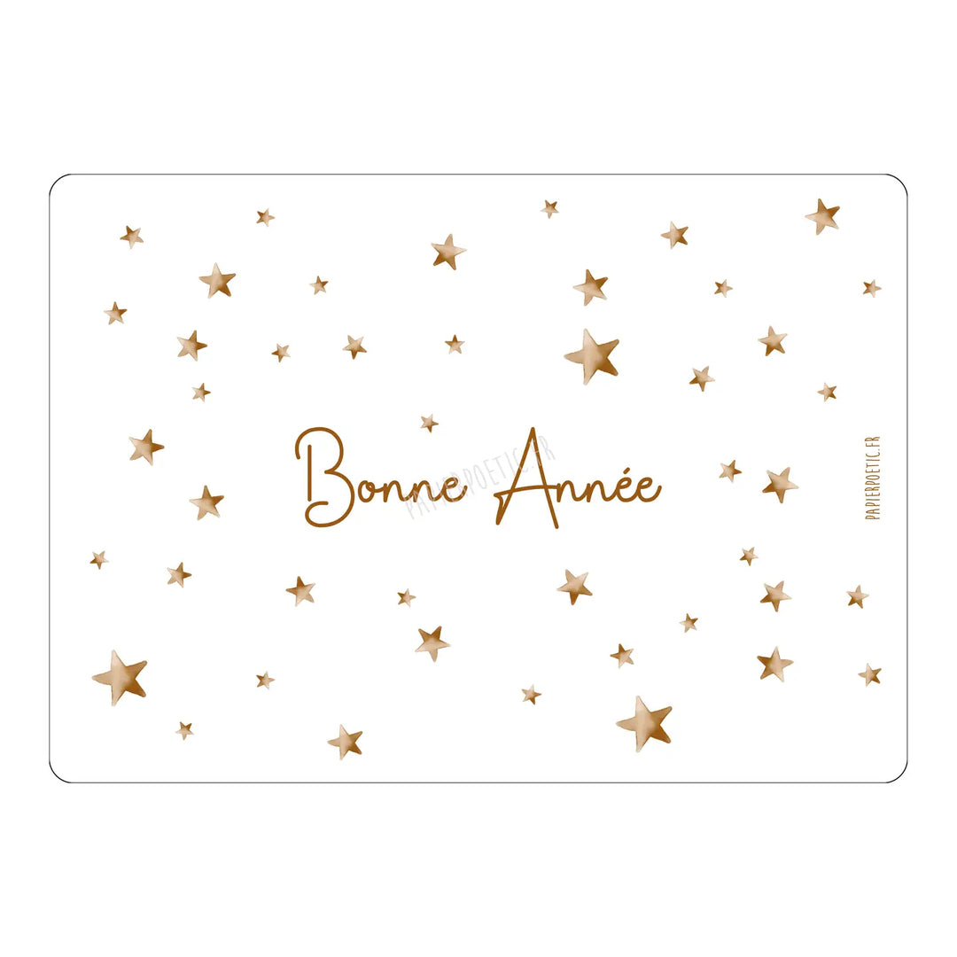 Carte Bonne année étoilée Papier poétic
