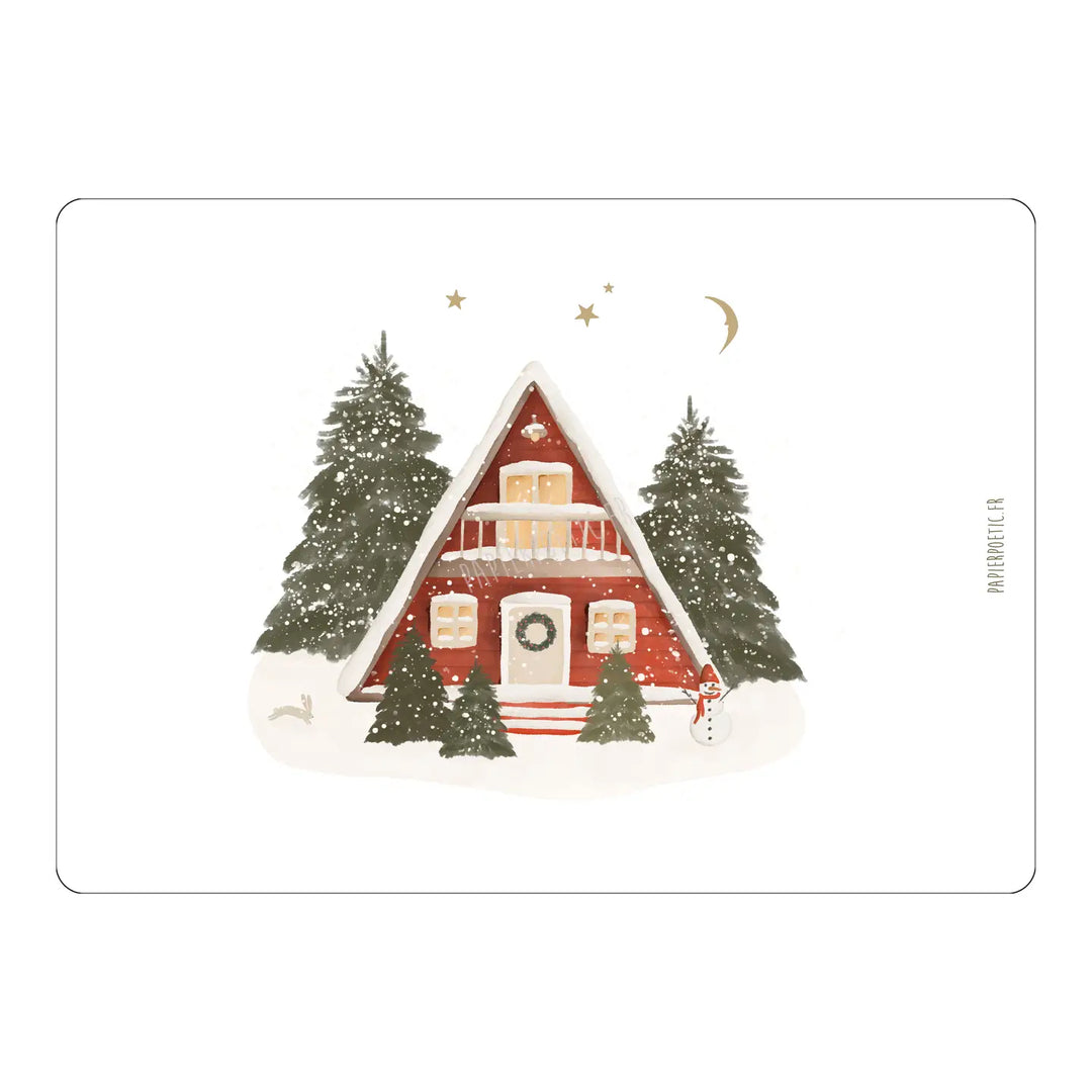 Carte Chalet de Noël Papier poétic