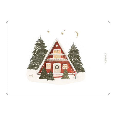 Carte "Chalet de Noël" papier poétic