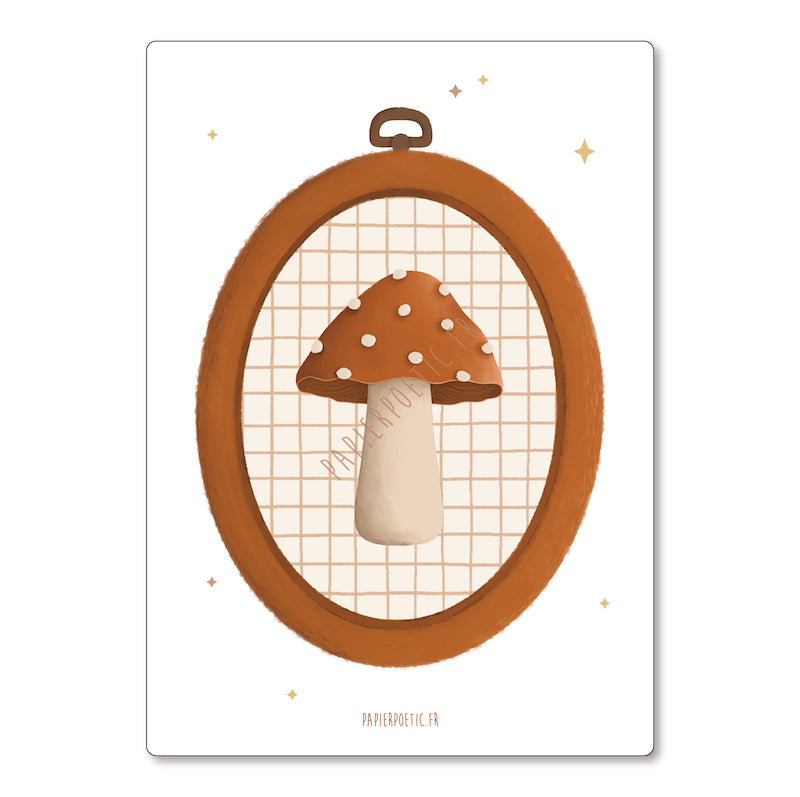"Mushroom Embroidery" card poetic paper