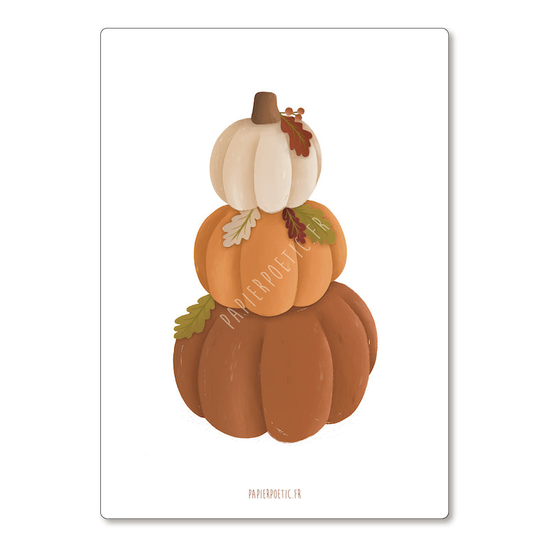 "Pumpkins" card poetic paper