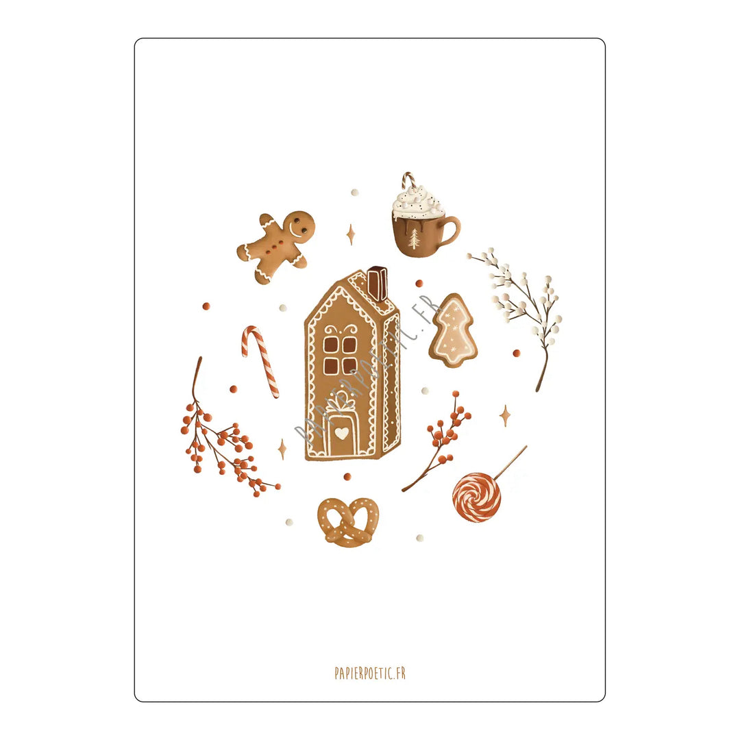 Tarjeta "Delicias navideñas" papel poético