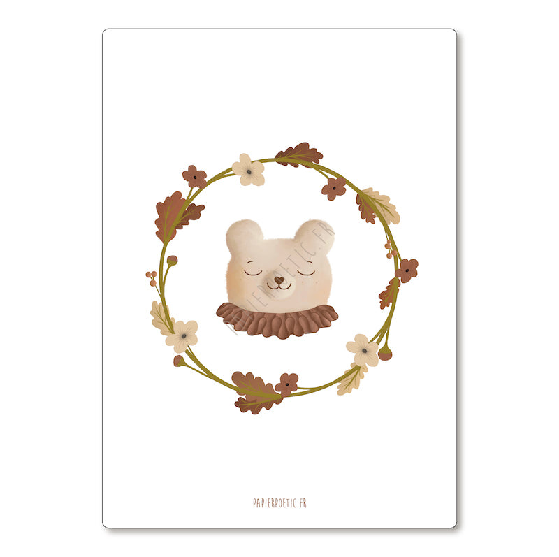 "Bear crown" card poetic paper