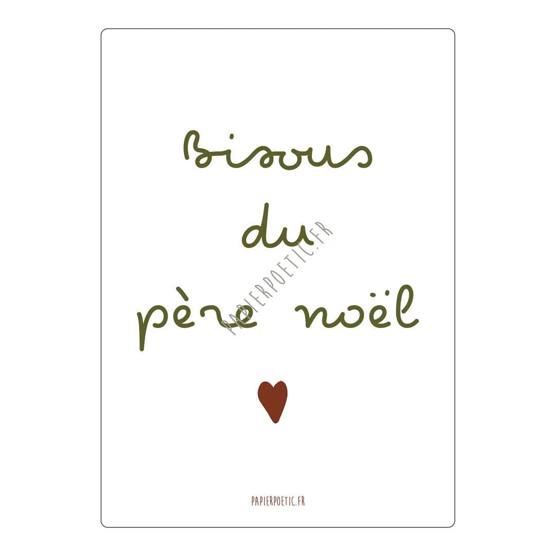 Carte bisous du Père Noël Papier Poetic