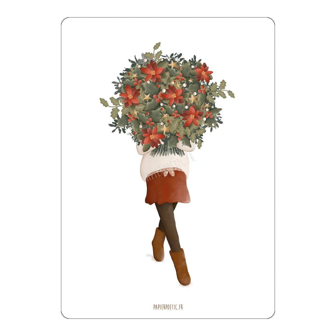 Carte fille au bouquet d'hiver Papier poetic
