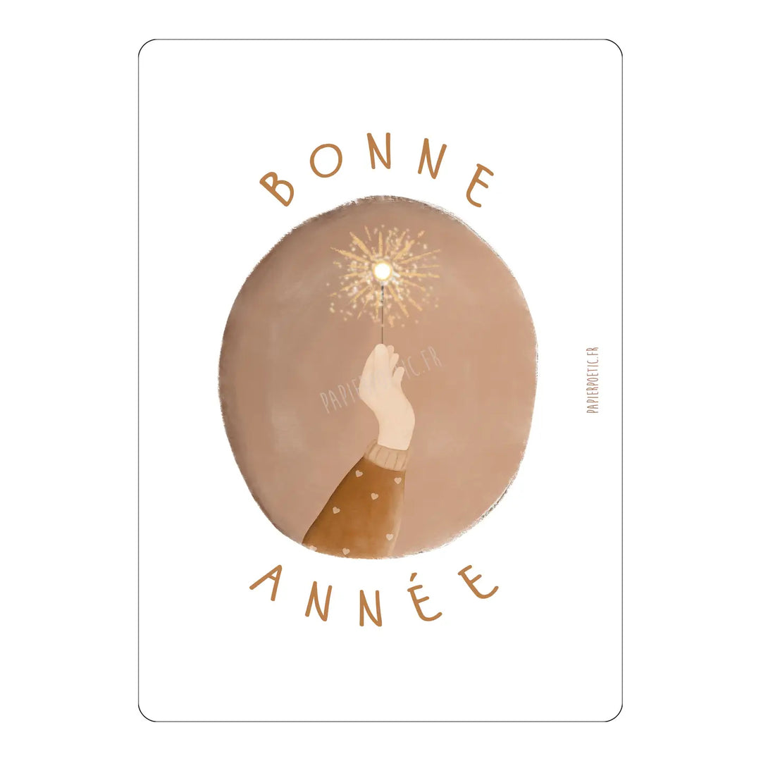 Carte Bonne année Papier poétic