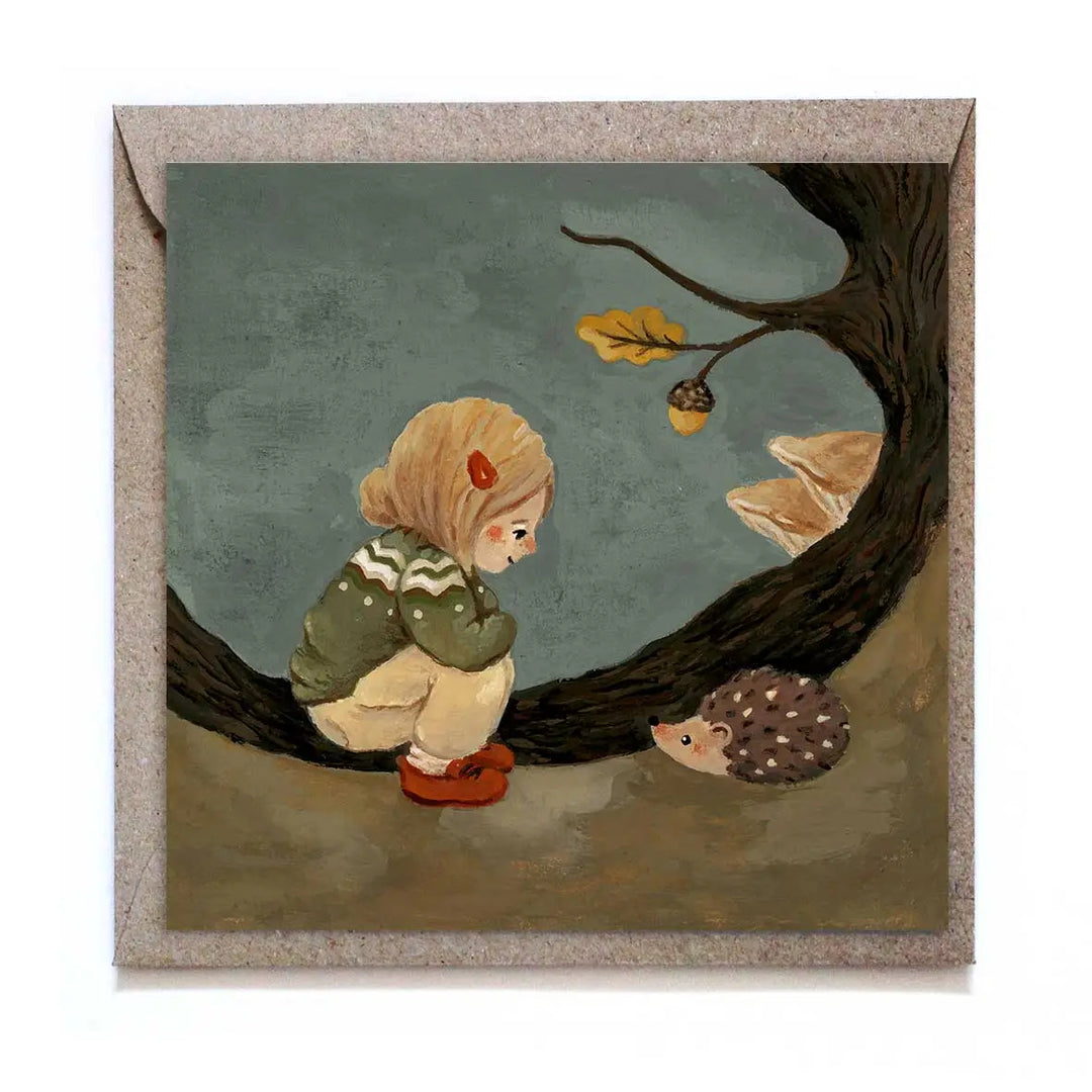 Carte postale "Mon petit hérisson" avec enveloppe