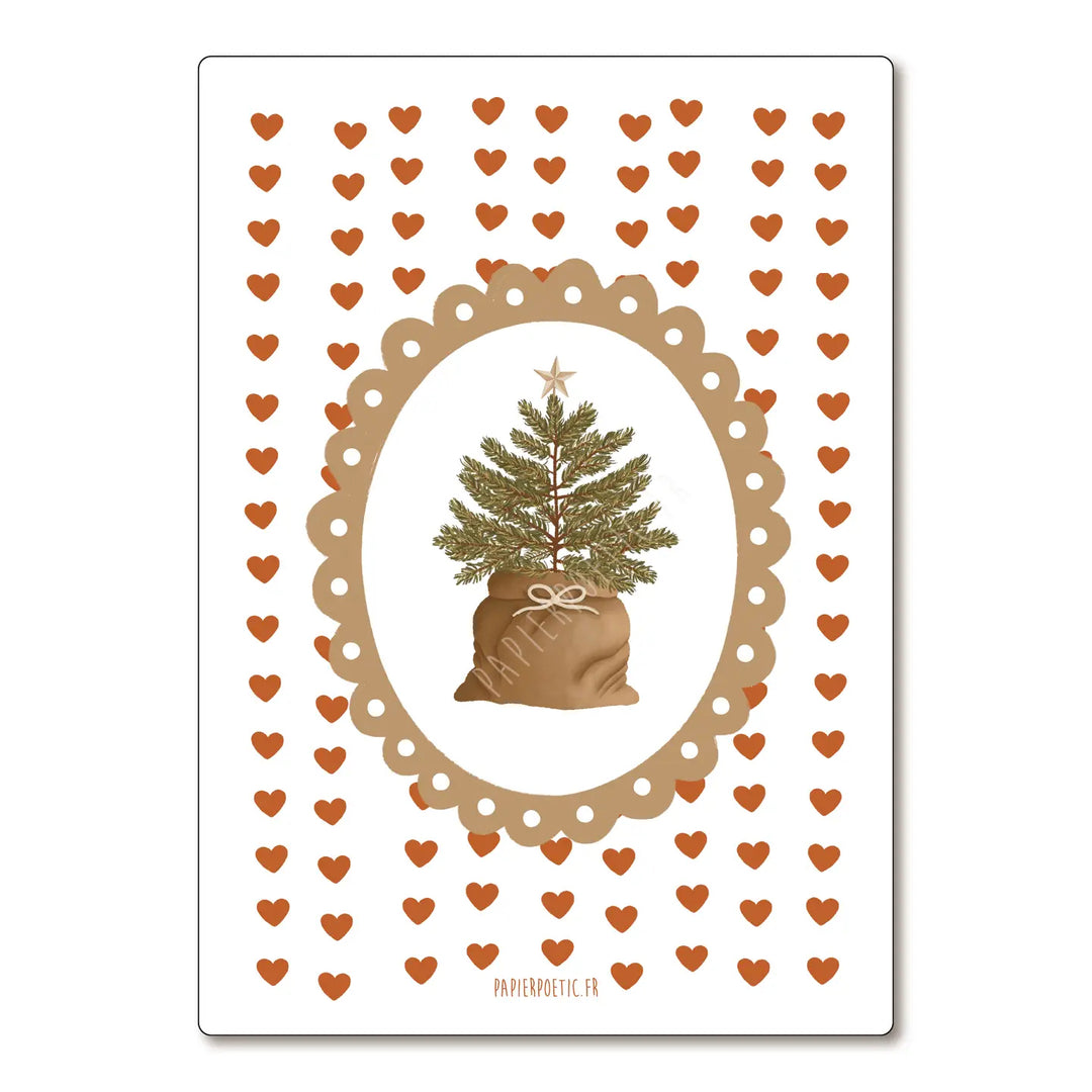 Carte sapins et coeurs Papier Poetic